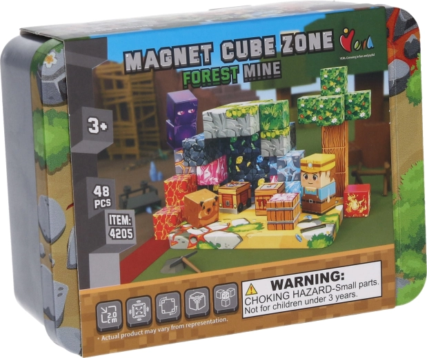 Magnetisk byggesæt Forest Mine Magnet Cube Zone, 48 dele