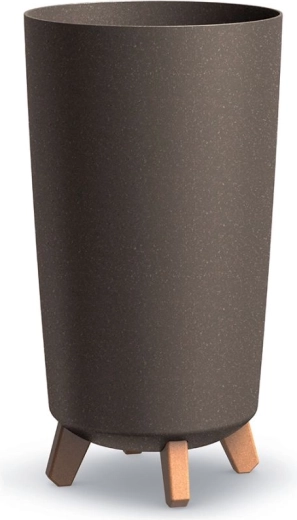 Blomsterkrukke Tubus Slim Eco Wood, kaffefarve, 19,5 × 36,5 cm