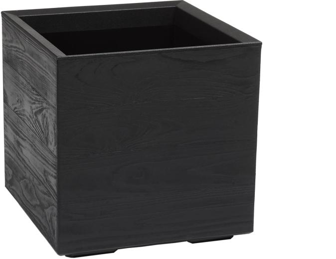Plantekrukke Lamela Karo af genanvendt plast, sort, 40 × 40 × 40 cm