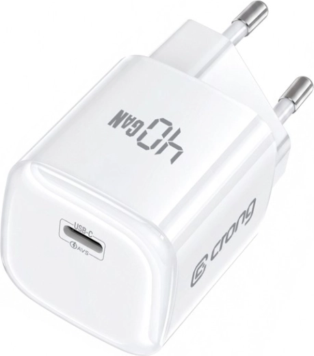 Crong NEO GaN USB‑C netoplader 40 W PD 3.2 med AVS