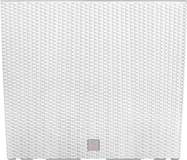 Høj plastaltank med rattanlook og indsats, hvid 58 × 18 × 49,8 cm