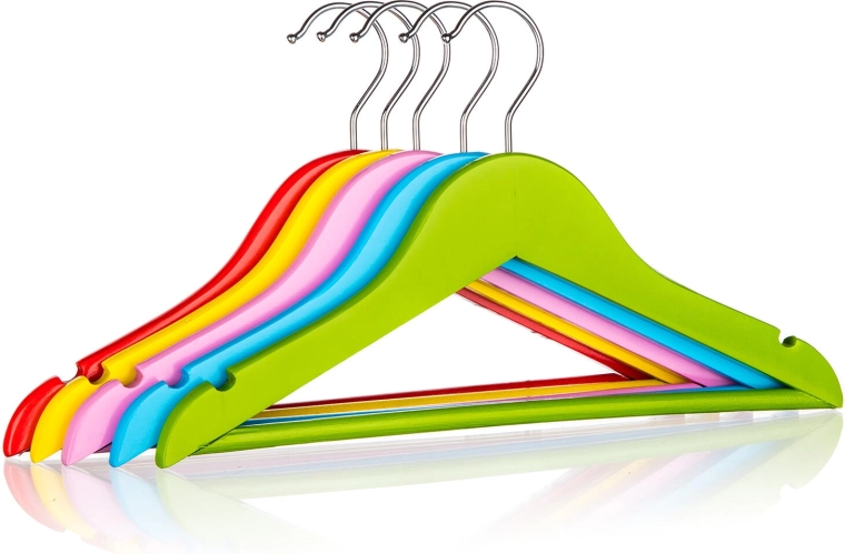 Børnetøjstræbøjler Color, sæt med 5 stk.