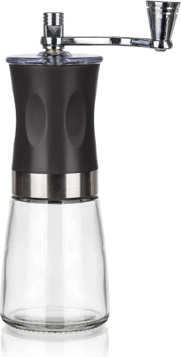 Manuel kaffekværn med keramisk kværn Culinaria, 19 cm, glas/sort