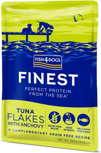 Portionspose til hunde med tun og ansjoser 100 g FISH4DOGS