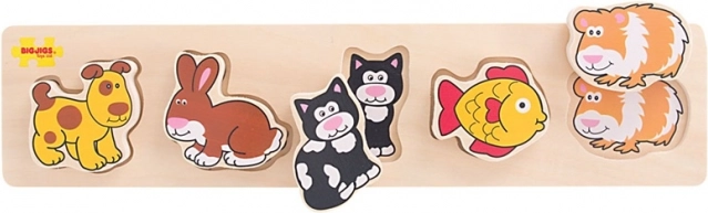 Træpuslespil med indsats – kæledyr BIGJIGS