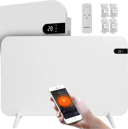 Infrarødt varmepanel Bauerkraft 450 W med Wi‑Fi og display 45 × 70 cm