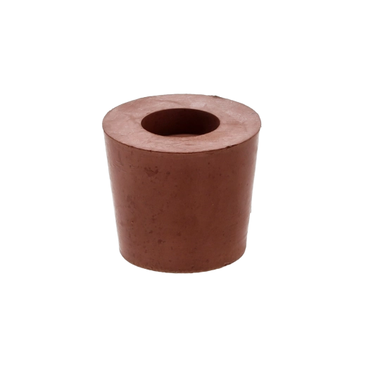 Konisk gummiprop med hul 9 mm til damejeanner og flasker