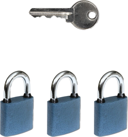 Hængelåse OVAL 38 – sæt 3 stk med fælles nøgle