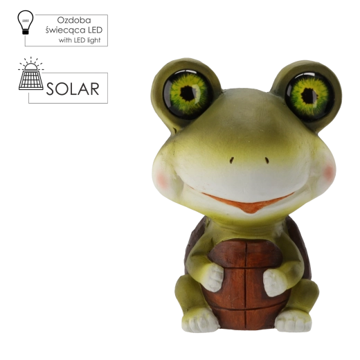 Have-solcelledrevet skildpaddefigur med LED-belysning