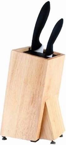 BRILLANTE knivblok af gummitræ med børsteindsats