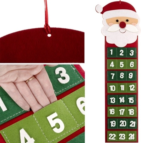 Tekstil adventskalender med julemanden