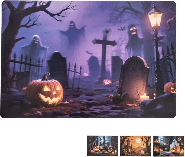 Halloween-bordunderlag 42 × 28 cm, mix af motiver - 1 stk.