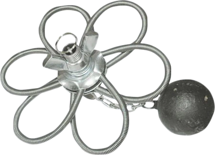 Justerbar skorstensrosette 200 mm med 6 fjedre og lod