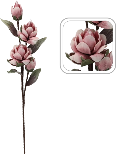 Dekorativ kunstig rose, pink 90 cm