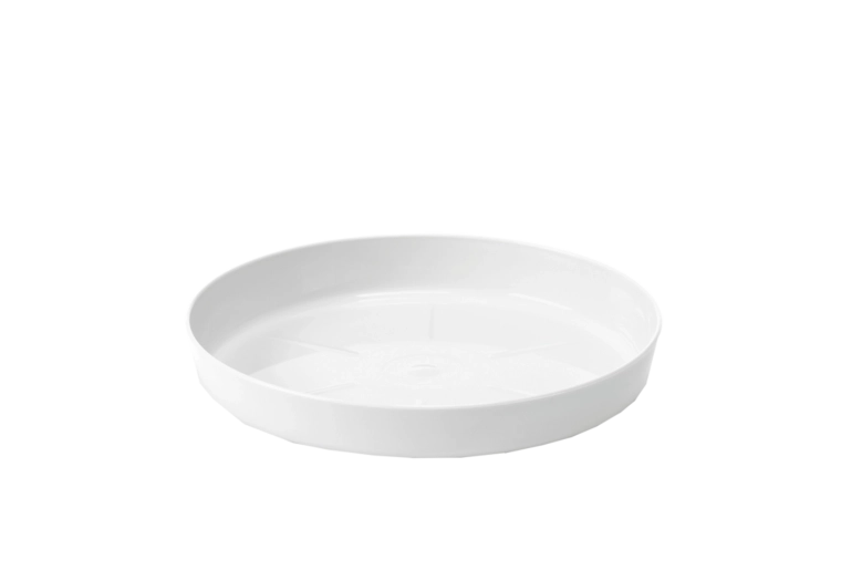 Hvid plastunderkop til blomsterpotte Lamela 17 cm