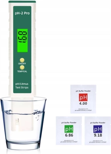 Digitalt pH-meter RENEW FORCE med baggrundsbelyst LCD-display og kalibreringssæt