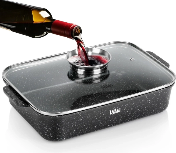 Granitbradepande med låg Granitica 3,5 l, 35 × 23 × 12 cm