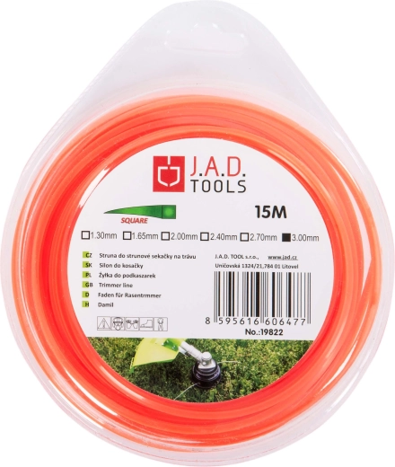 Trimmersnøre firkantet 1,6 mm, 15 m