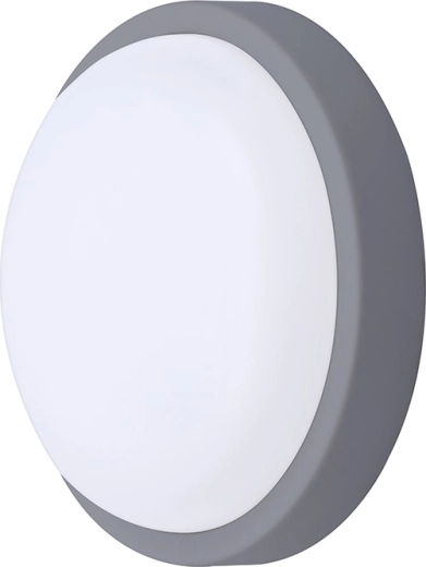 Solight rund LED udendørs loft- og væglampe 20 W 1500 lm 4000 K IP54 20 cm grå