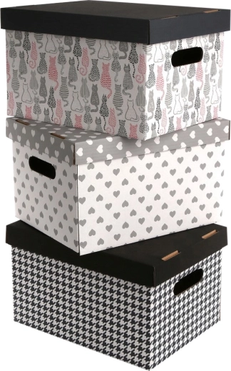 Dekorativ opbevaringskasse med låg 35 × 26 × 21 cm