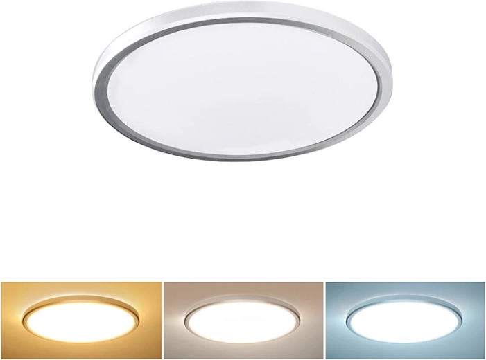 Solight LED loft- og væglampe Acate IP54 18 W 1620 lm 22 cm sølvfarvet
