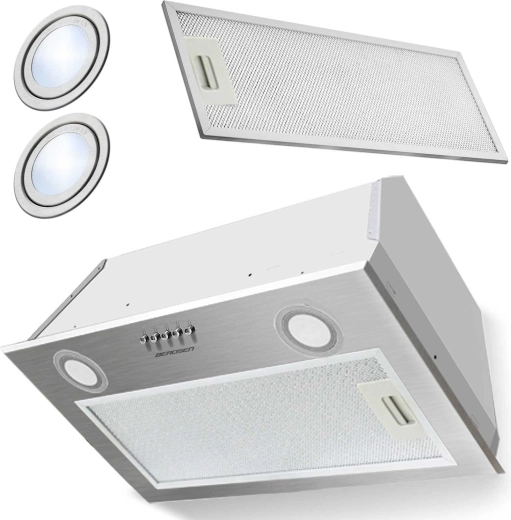 Indbygget underskab-emhætte 60 cm rustfrit stål