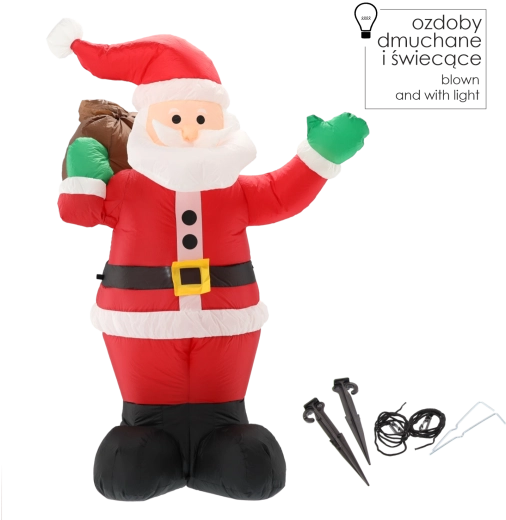 Oppustelig julemand med LED-belysning 180 cm