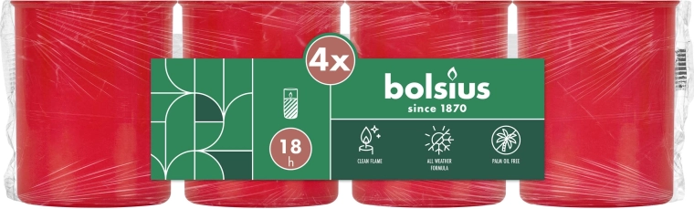 Sæt kirkegårdslys uden låg rød 4×18 t