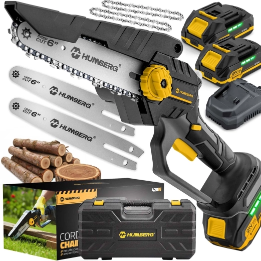 Akku mini-kædesav Humberg 6" børsteløs 21 V