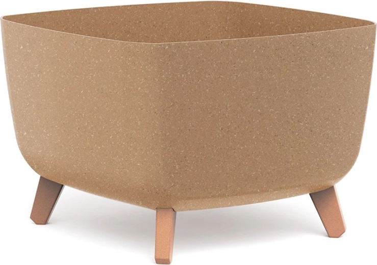 Plantekasse Gracia Square Eco Wood 39 × 39 × 27 cm med ben og indsats
