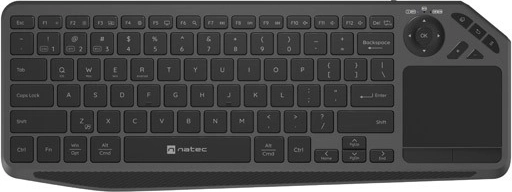 trådløst tastatur med touchpad til smart-tv natec turbot 2 bt + 2,4 ghz