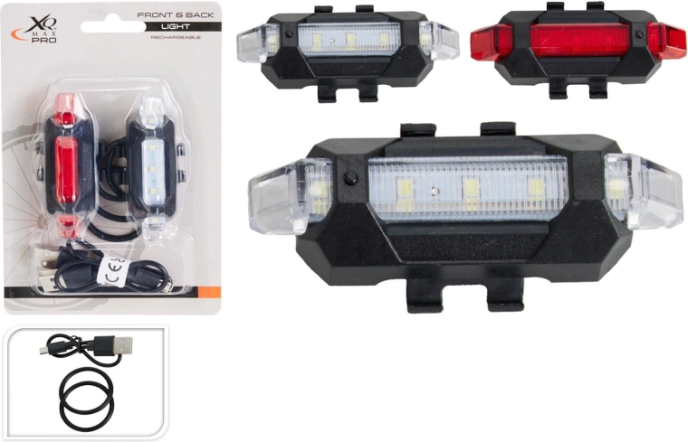 USB sæt cykellygter – forreste hvid og bageste rød