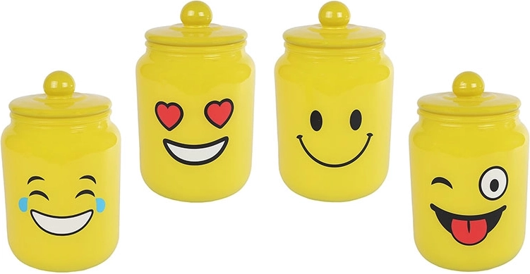 Glaskrukke med smiley 22,5 × 13,5 × 13,5 cm