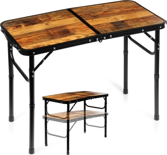 Vilde foldbart campingbord 2-i-1 med justerbar højde 80 × 40 cm