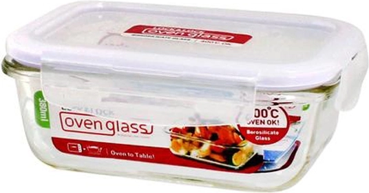 Glasbageform med låg af borosilikatglas 380 ml