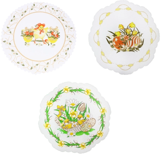 Påskedekorativ serviet 18 cm – cremefarvet