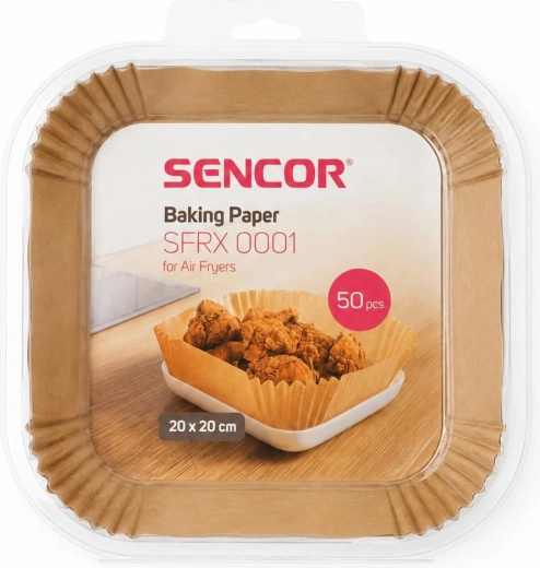 Sencor bagepapir til airfryer 20 × 20 cm, 50 stk.