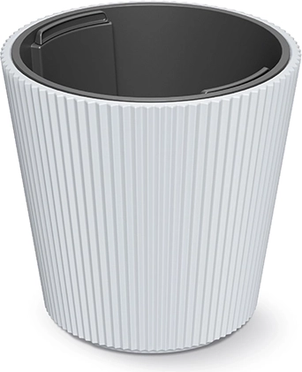 Blomsterkrukke med indsats MILLY 23,8 cm hvid