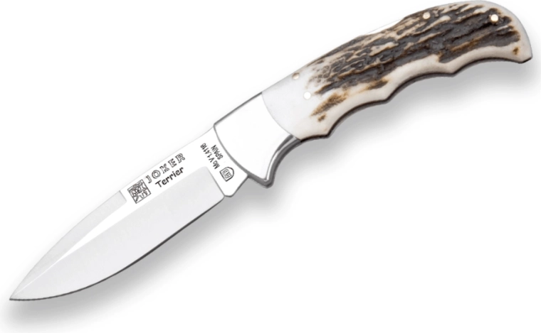 Sammenklappelig jagtkniv JOKER NC19 Terrier, gevir, 9 cm