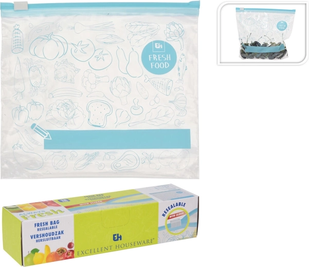 Lynlåsposer 1 l med tryk, 15 stk.