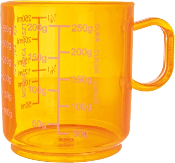 Plastmålebæger til køkken 250 ml, orange