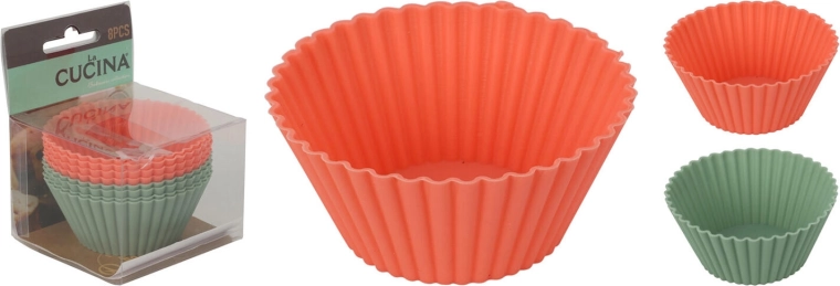 Silikone-bageforme 7 × 3,5 cm, farvemix (8 stk.)