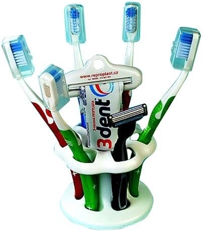 Plastikholder til tandbørster til 6 børster, diameter 10,5 cm