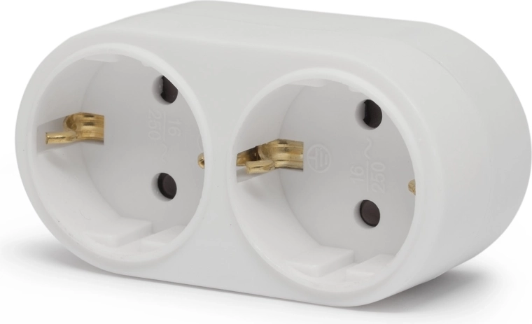 Grenstik med 2 schuko-stikkontakter
