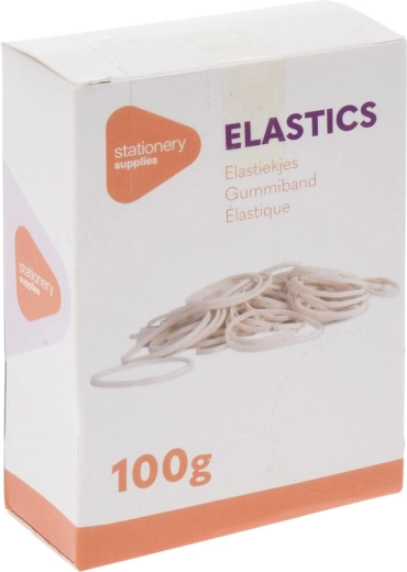 Brune elastikker – mix af størrelser, 100 g