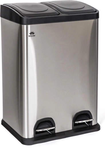 Rustfri skraldespand til sortering 2×20 l med pedal