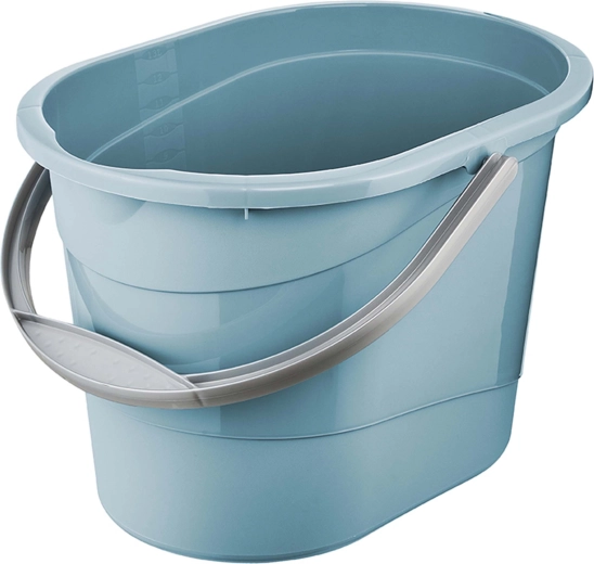 Plastspand med tud 13 l blå