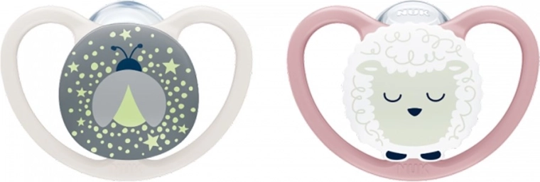 Sut NUK Perfect Match Air Night FIREFLY/SHEEP 6–18 måneder, 2 stk.