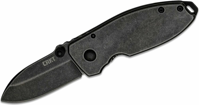 Lommekniv CRKT Squid Black Stonewash 5,4 cm, fuldmetal, sort