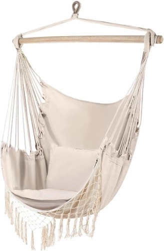 Hængende brasiliansk stol med puder Gardlov – Beige